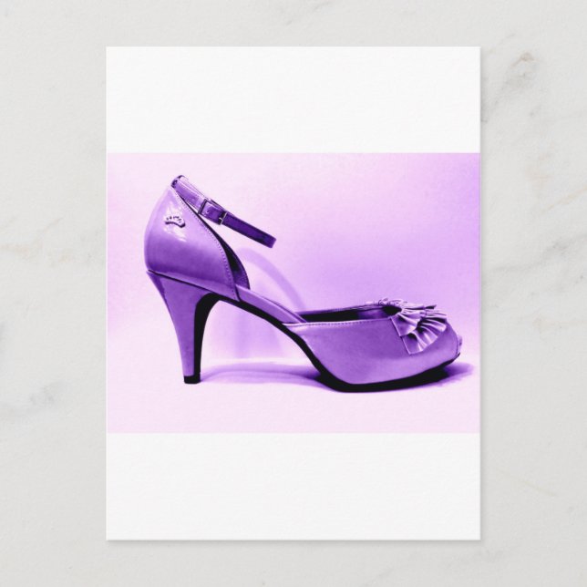 Pop Art Purple High Heel Shoe Abstract Postcard (Front)