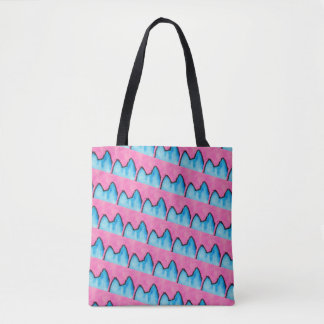 Pop Art PussyCat Allover Print Pink Tote