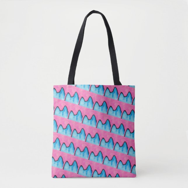 Pop Art PussyCat Allover Print Pink Tote (Front)