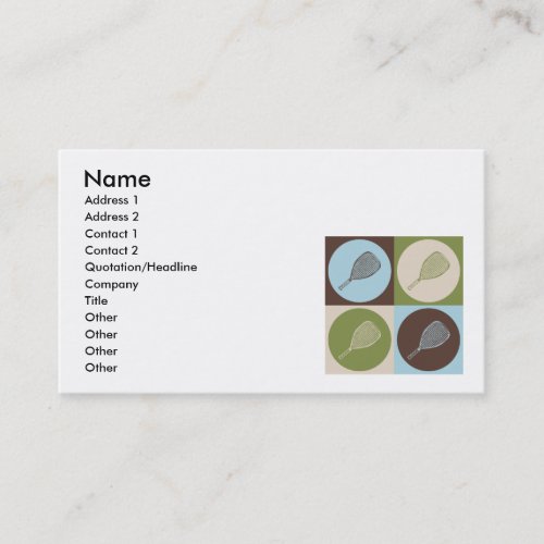 Pop Art Racquetball Business Cards
