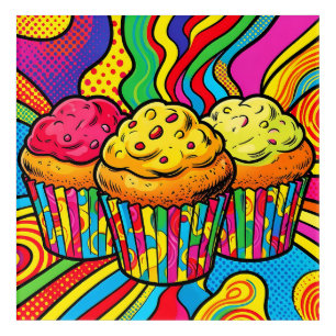 Pop Art Rainbow Cupcakes Explosion