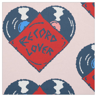 pop art record music lover vintage heart album fabric