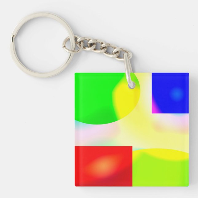 Pop art reflection keychain (Front)