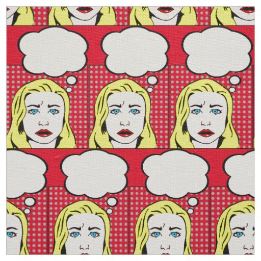 pop art retro blonde women fabric