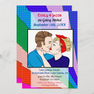 Pop Art Retro Couple Wedding Invite