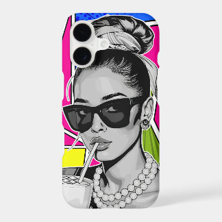 Pop Art Retrô Mulher Fashion Preto e Branco iPhone 17 Case