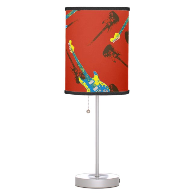 Pop Art Retro Music Guitar Retro Table Lamp (Right)