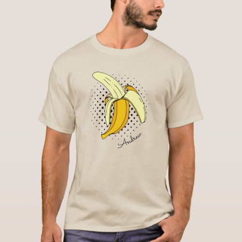 Pop Art Retro Peeled Banana Fruit T_Shirt