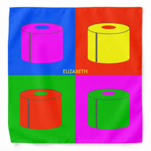 Pop Art Retro Psychedelic Toilet Paper Vibrant Bandana