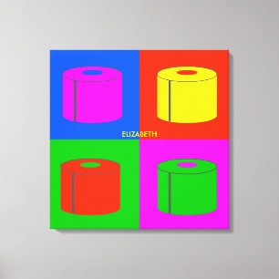 Pop Art Retro Psychedelic Toilet Paper Vibrant Canvas Print