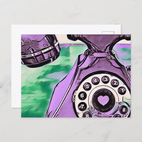 Pop Art Retro Telephone Postcard