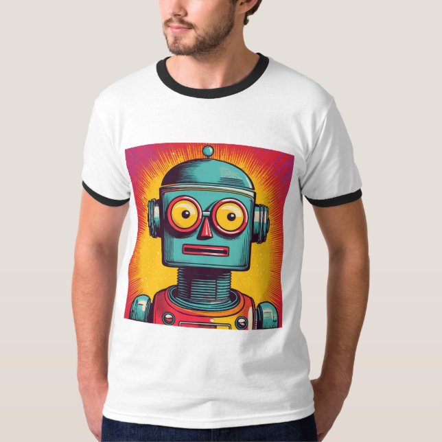 Pop Art Robot T-Shirt (Front)