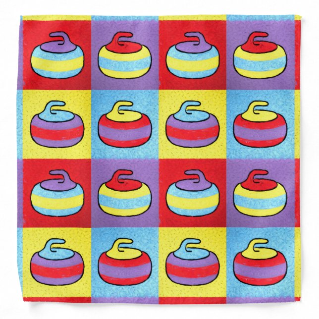 Pop Art Rocks Curling Design Bandana (Front)