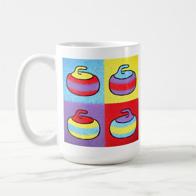 Pop Art Rocks Curling Design Coffee Mug (Left)