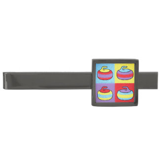 Pop Art Rocks Curling Design Gunmetal Finish Tie Bar
