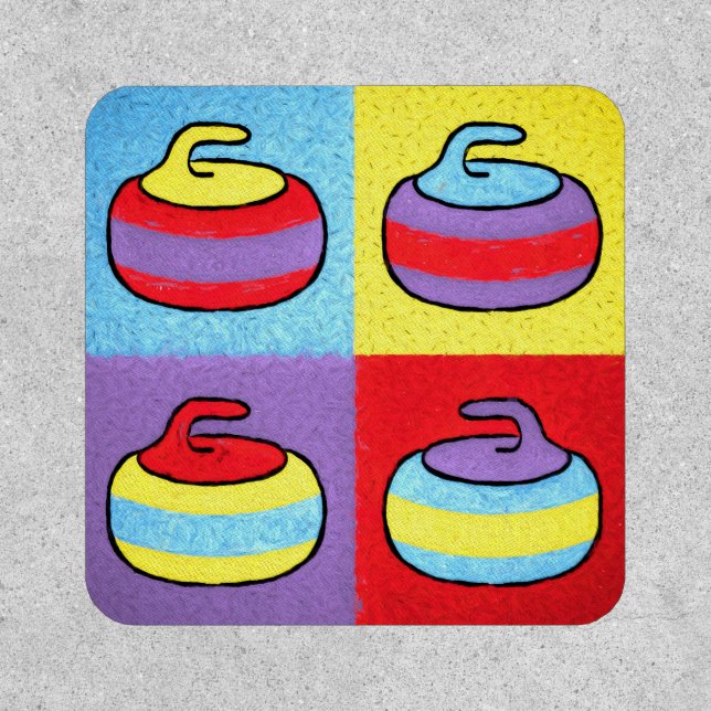 Pop Art Rocks Curling Design Patch (Front)