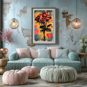 Pop Art Romantic: Rosas bouquet Photo Print