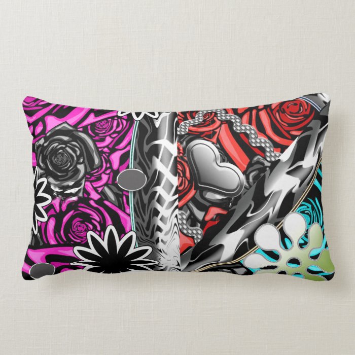 Pop Art Rose Garden Throw Pillow