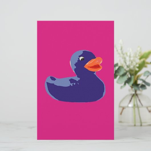 Pop Art Rubber Ducky Blue Pink Duck (Standing Front)