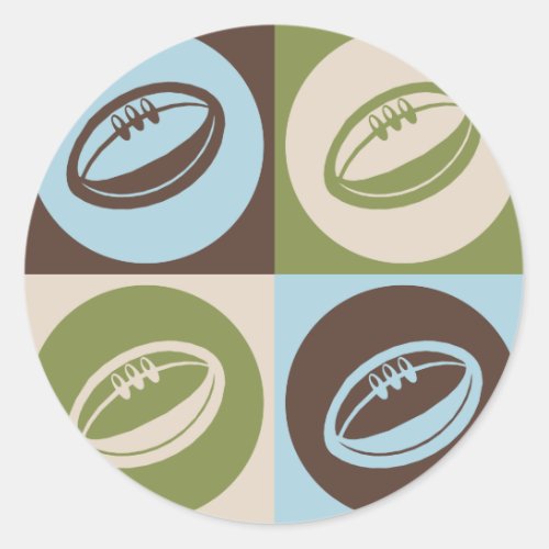 Pop Art Rugby Classic Round Sticker