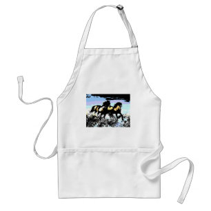 Pop Art Running Horses Adult Apron