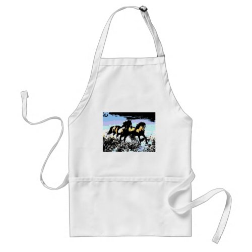 Pop Art Running Horses Adult Apron