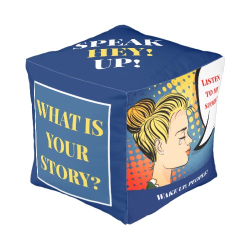 Pop_art sad Blondie crying Whats Yo Story custom Pouf