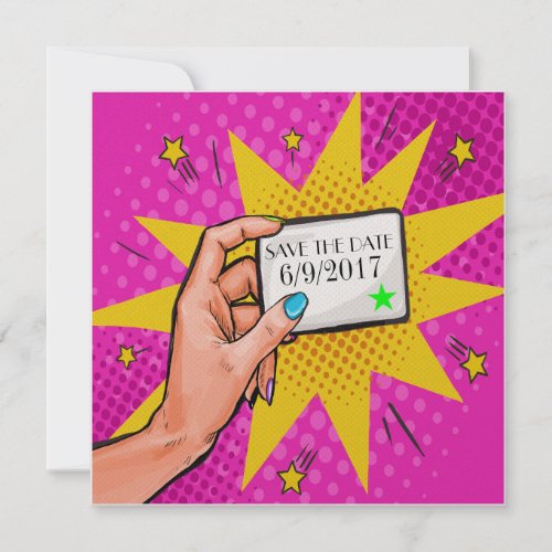 Pop Art Save the Date Invitation