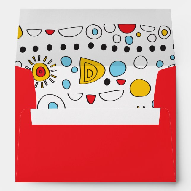 POP ART SCRIBBLY Bat Mitzvah Invitation Envelope (Back (Bottom))