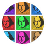 Pop Art Shakespeare Classic Round Sticker