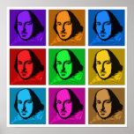 Pop Art Shakespeare Poster<br><div class="desc">This colorful pop art version of Shakespeare is a fun way to express your love of the Bard of Avon. Available on a wide range of t-shirts and gifts.</div>
