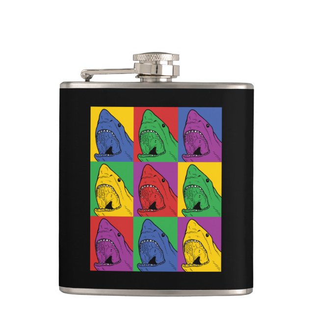 Pop Art Shark Flask (Front)
