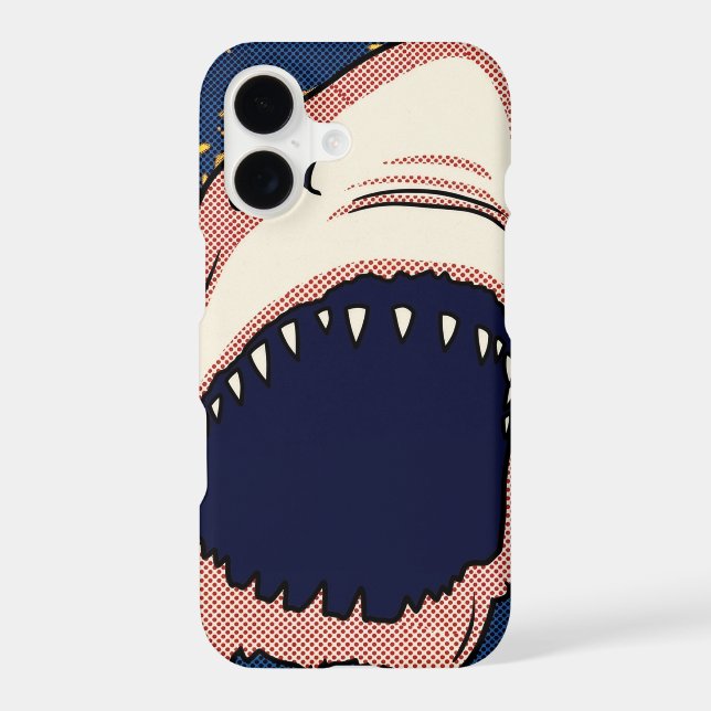 Pop Art Shark Jaw Halftone Comic Panel Case-Mate iPhone Case (Back)