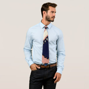 Pop Art Shark Jaw Halftone Comic Panel Neck Tie