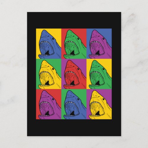 Pop Art Shark Postcard