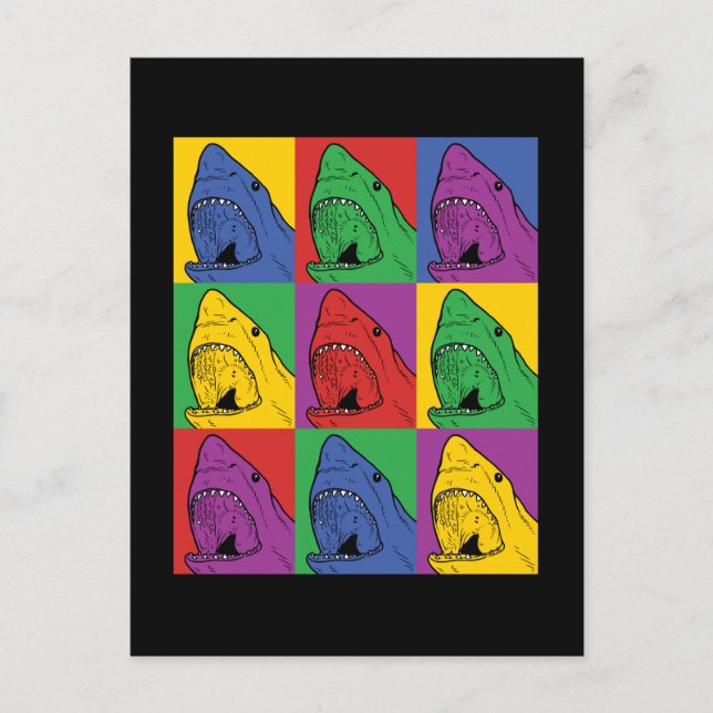 Pop Art Shark Postcard (Front)