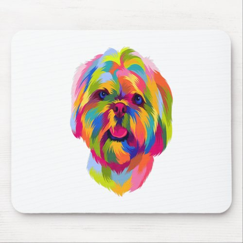 Pop Art Shih Tzu Cute Puppy Owner Gift Mouse Pad