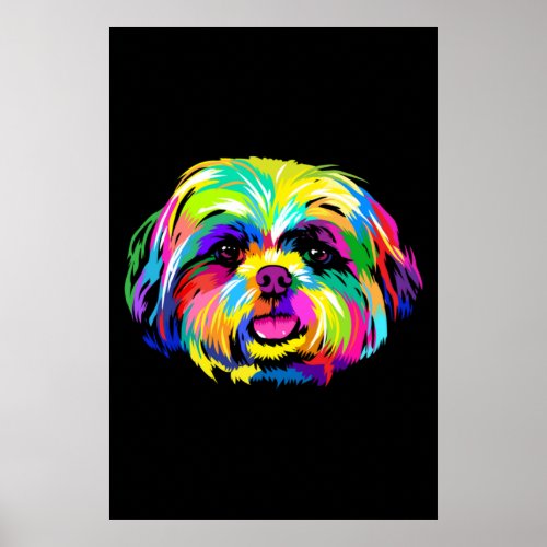 Pop Art Shih Tzu Dog Lovers Poster