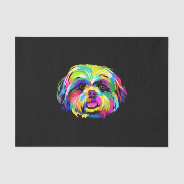 Pop Art Shih Tzu Dog Lovers Tissue Paper (Front)