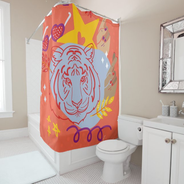 Pop art shower curtain (In Situ)