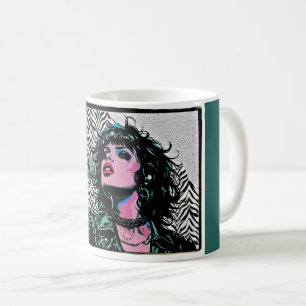 Pop Art Singer Halftone Punk Rocker Music Lovers  Coffee Mug