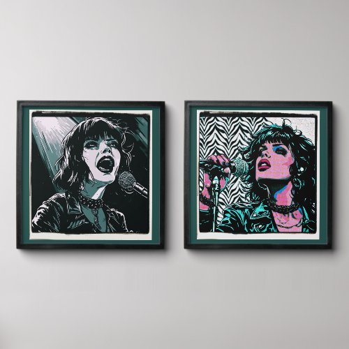 Pop Art Singer Teal Pink Musicians Music Lovers Peel And Stick Photo Tile