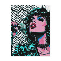 Pop Art Singer Teal Pink Musicians Music Lovers