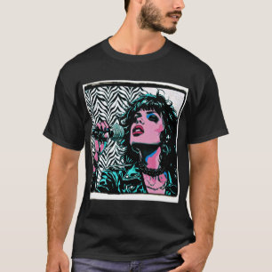 Pop Art Singer Teal Pink Musicians Music Lovers T-Shirt