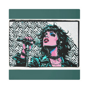 Pop Art Singer Teal Pink Punk Rocker Music Lovers