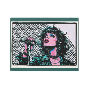 Pop Art Singer Teal Pink Punk Rocker Music Lovers