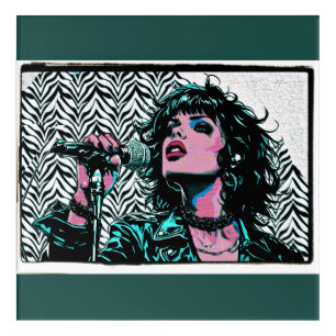 Pop Art Singer Teal Pink Punk Rocker Music Lovers 