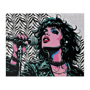 Pop Art Singer Teal Pink Punk Rocker Music Lovers