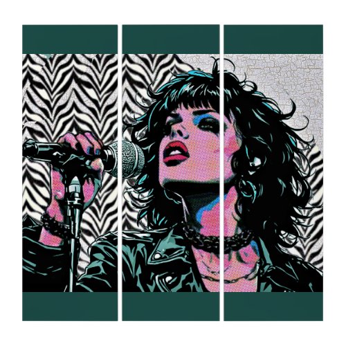 Pop Art Singer Teal Pink Punk Rocker Music Lovers