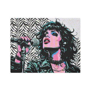 Pop Art Singer Teal Pink Punk Rocker Music Lovers